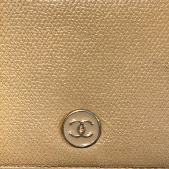 Chanel Coco long wallet Coco button mark beige leather - Picture 2 of 10